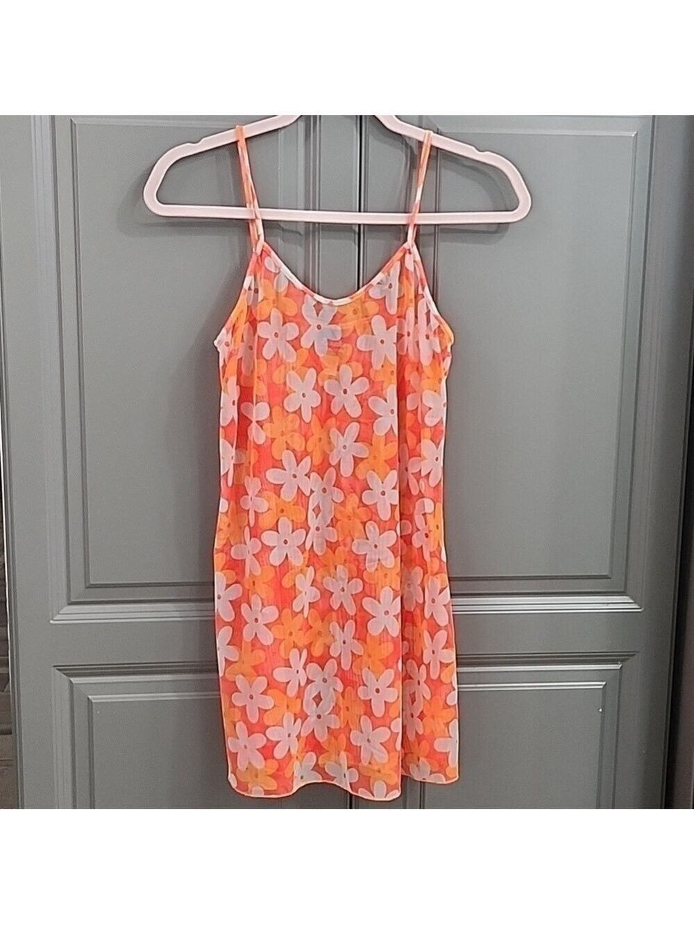 RIPPLES HAWAIIAN PRINT SHEER BATHING SUIT COVER UP SIZE MEDIUM